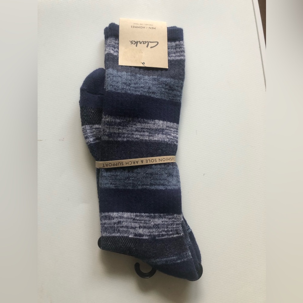 Clarks Men's Navy Blue Striped Socks
